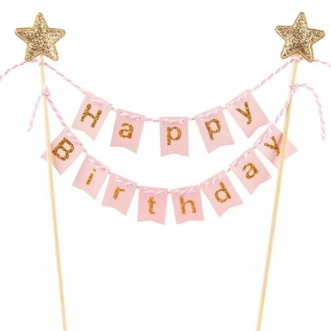 CAKE TOPPER HBD PINK