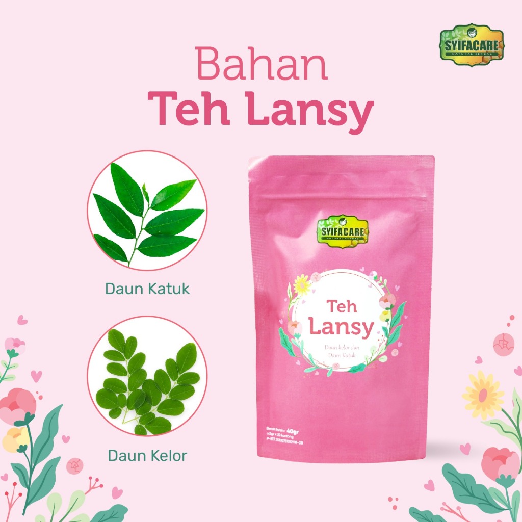 

Syifacare Teh Celup Lansy Bahan Alami Daun Kelor & Daun Katuk Asi Booster