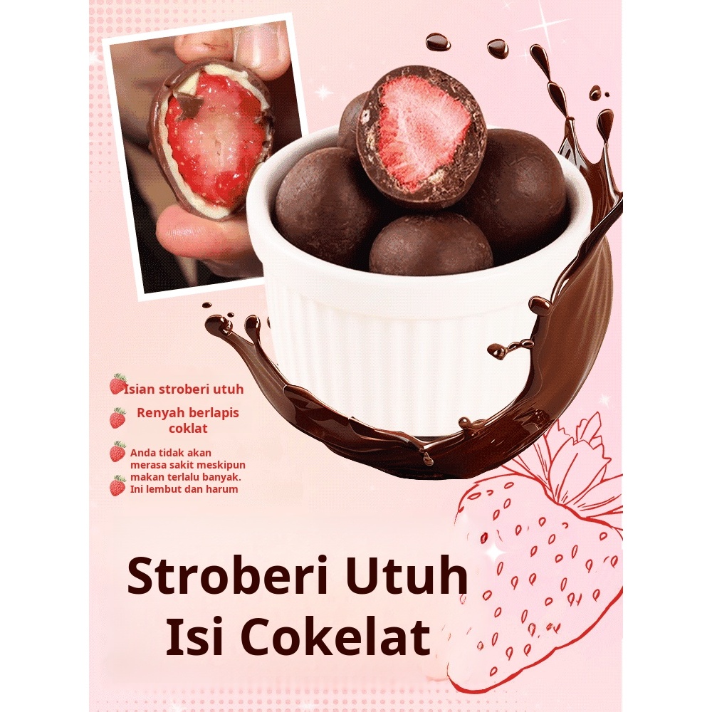 

❤Isian coklat stroberi utuh/60g susu matcha stroberi kakao selebriti internet coklat halal/Strawberry Milk Chocolate Sandwich Whole Grain Special Chocolate Matcha Strawberry Milk Chocolate Sandwich