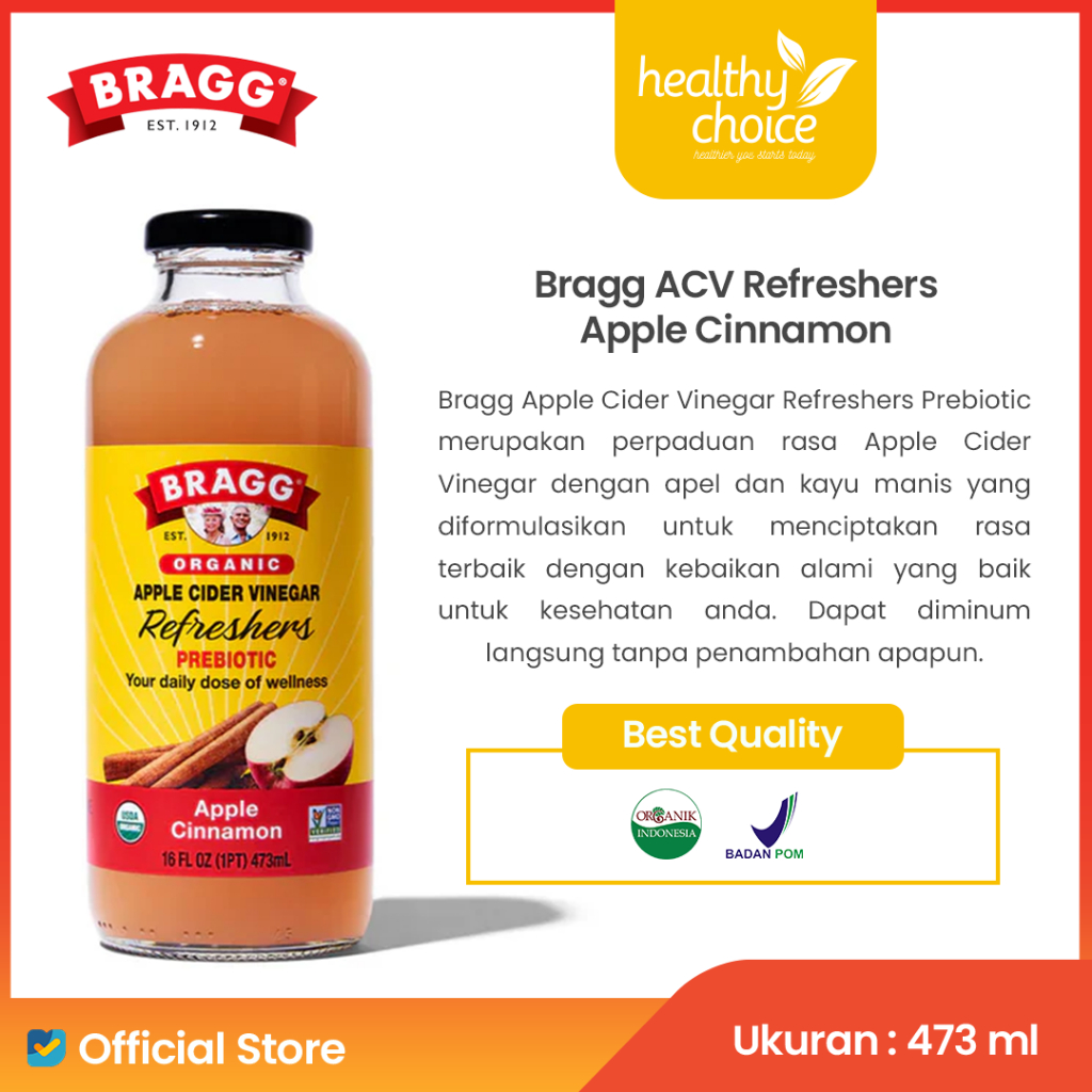

NO_MORE BRAGG Organik ACV Refreshers Apple Cinnamon 473ml (Ready to Drink)