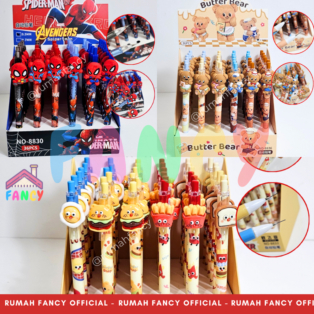 

[1PCS] Pensil Mekanik Ketebalan 0.5 mm Karakter Lucu Burger Fries Roti / Mechanical Pencils Bear