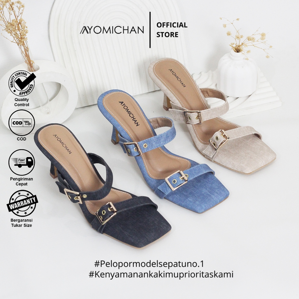 Ayomichan Doona AYOMI HLS59 Sandal Wanita Heels / Hak 7 Cm