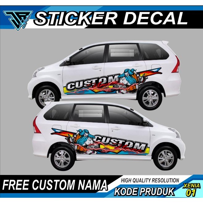 Stiker decal mobil Xenia AVANZA Stiker decal stiker decal bebas reques nama