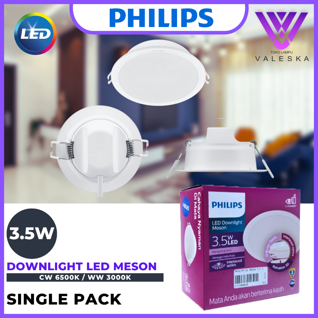 59441 Philips MESON Downlight Inbow Lampu Tanam Plafon 3.5W D80