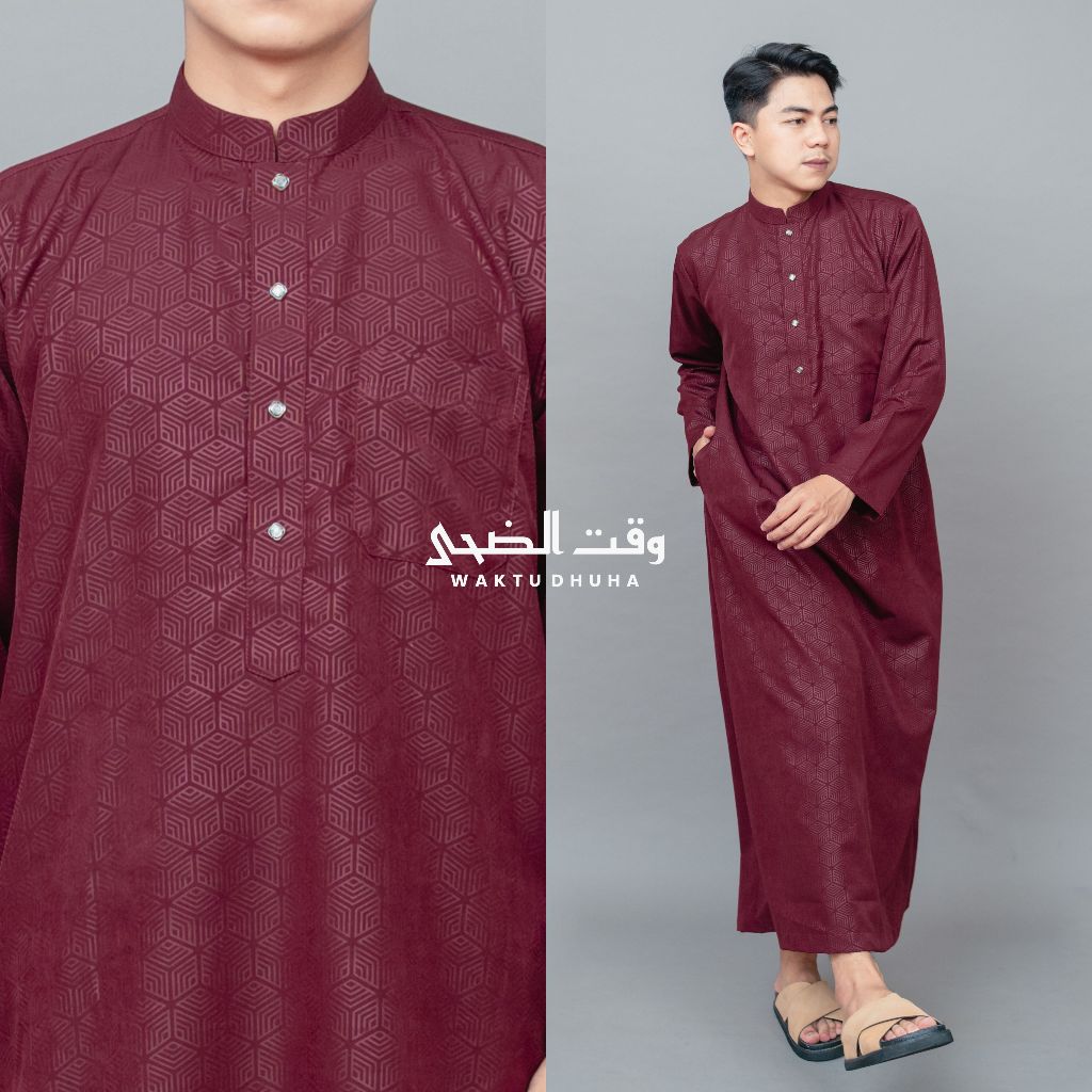 HOT PRODUCT WAKTU DHUHA - Gamis Slimfit Dewasa Cowok Lengan Panjang Jubah Malik