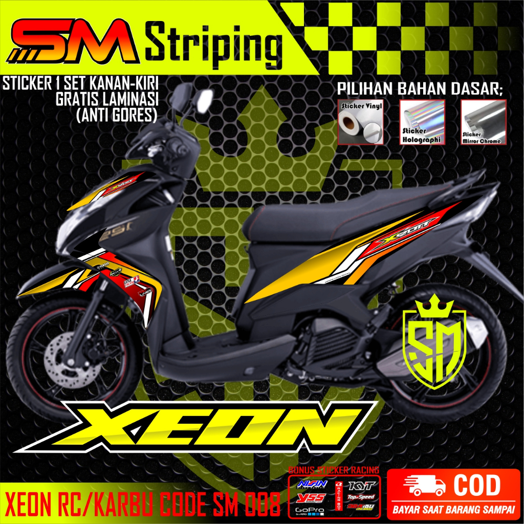 STRIPING XEON RC - STIKER XEON KARBU - DECAL STIKER XEON RC/KARBU KODE ARS 008