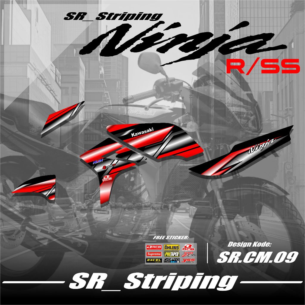 STICKER STRIPING NINJA 150 R / SS GRAPHIC RACING / STIKER MOTOR KAWASAKI NINJA 150 R / SS DESIGN GRA