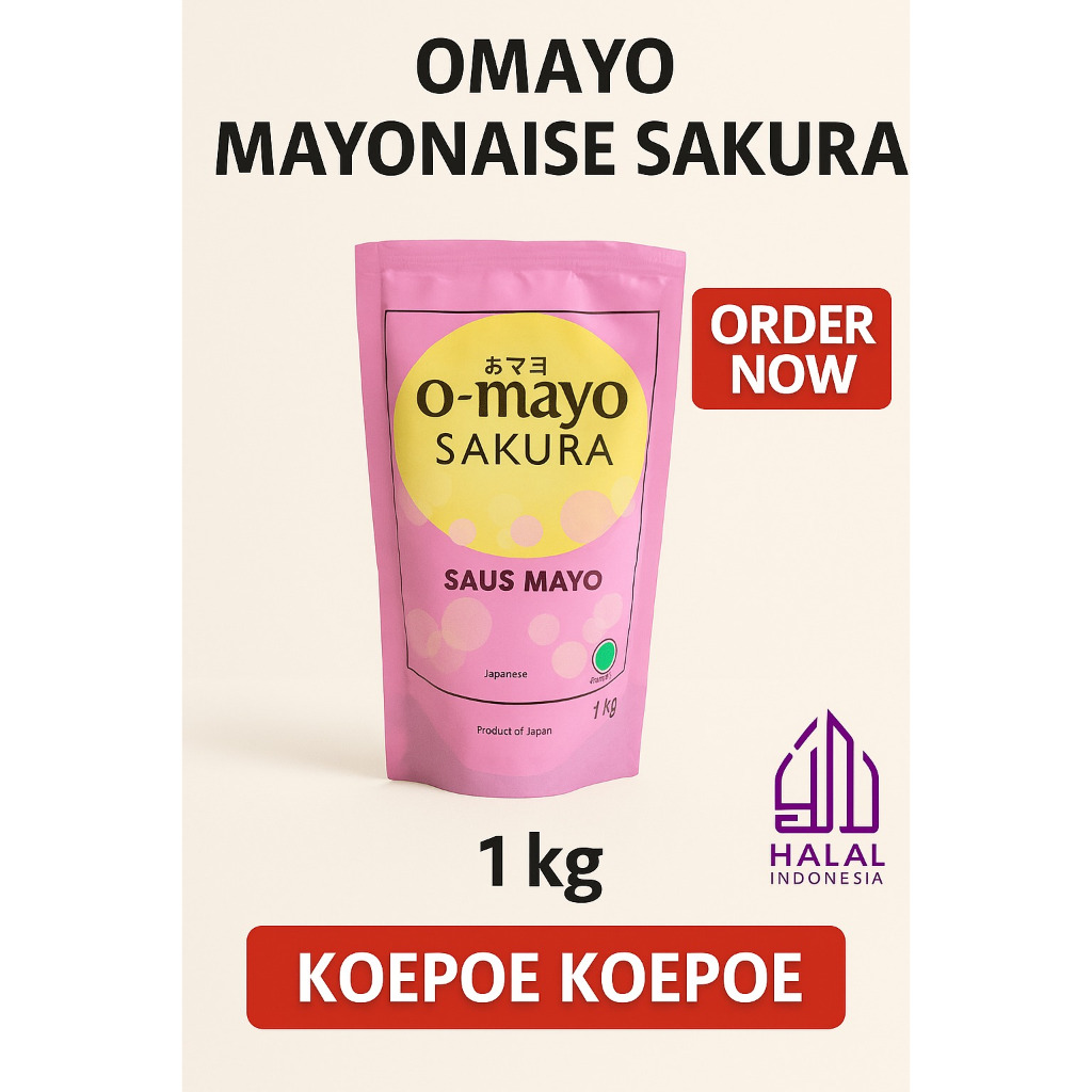 

OMAYO MAYONAISE 1 KG SAKURA MAYONNAISE HALAL JEPANG