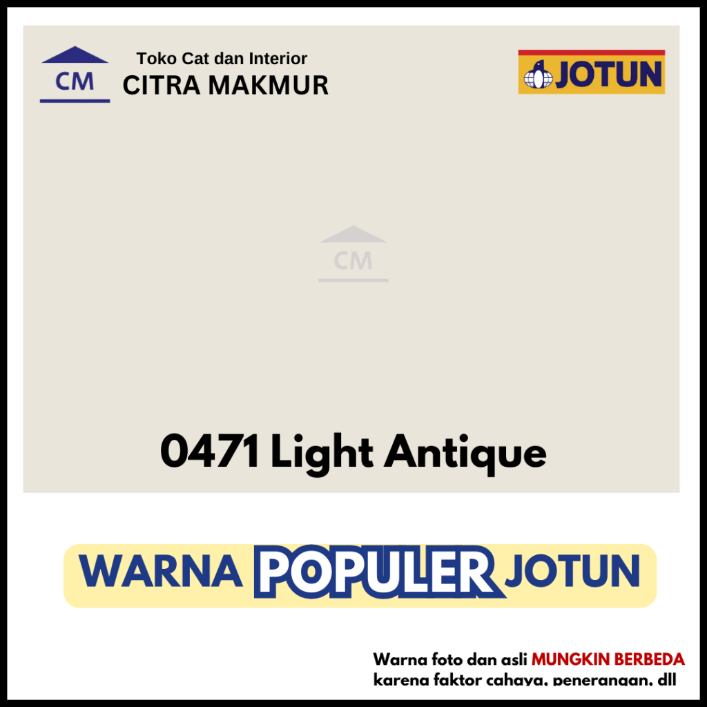 (BISA CARGO) JOTUN 0471 LIGHT ANTIQUE (WARNA POPULER JOTUN) Kemasan Galon - CAT TEMBOK EXTERIOR DAN 
