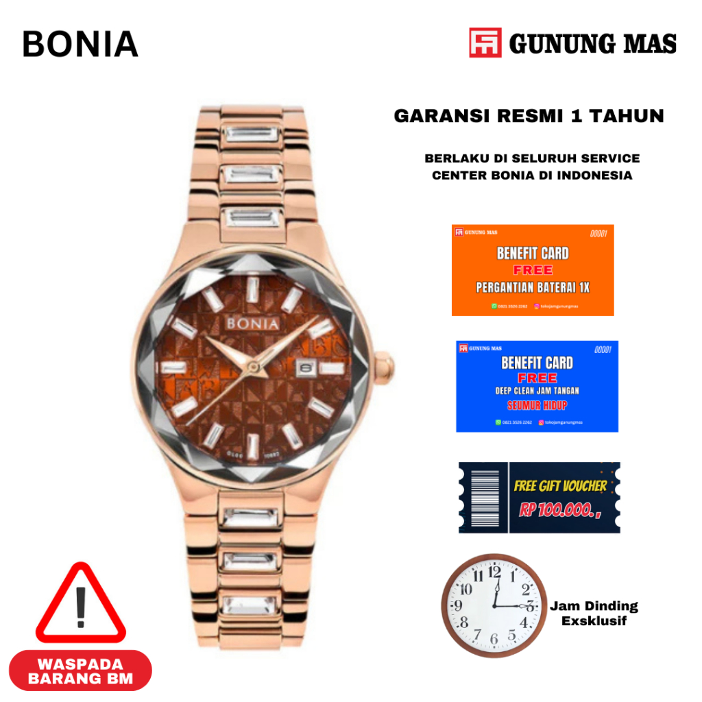 Bonia Seri B10682-2547 Jam Tangan Pria 100% Original