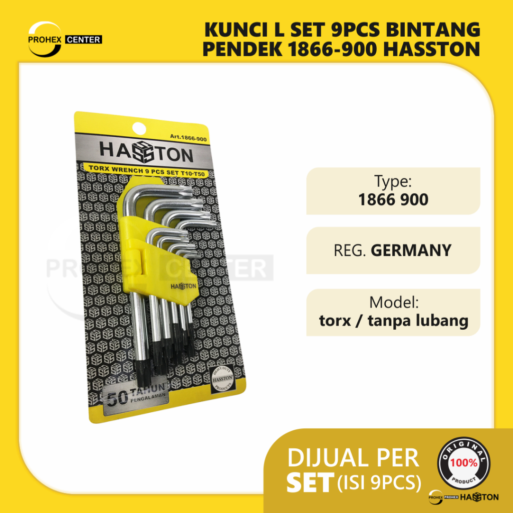 Kunci L set bintang merk Hasston Prohex