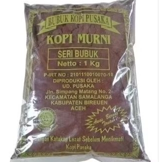

1 kg Kopi bubuk halus Murni cap pusaka ( Asli produk Samalanga