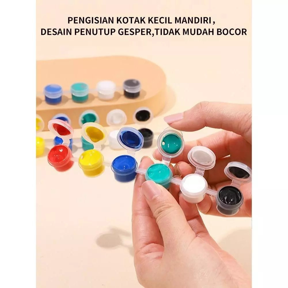 

Cat Akrilik Kanvas Lukis Canvas Paint Acrylic Color 3 ml - Acrylic Colour Set 6/12 Warna