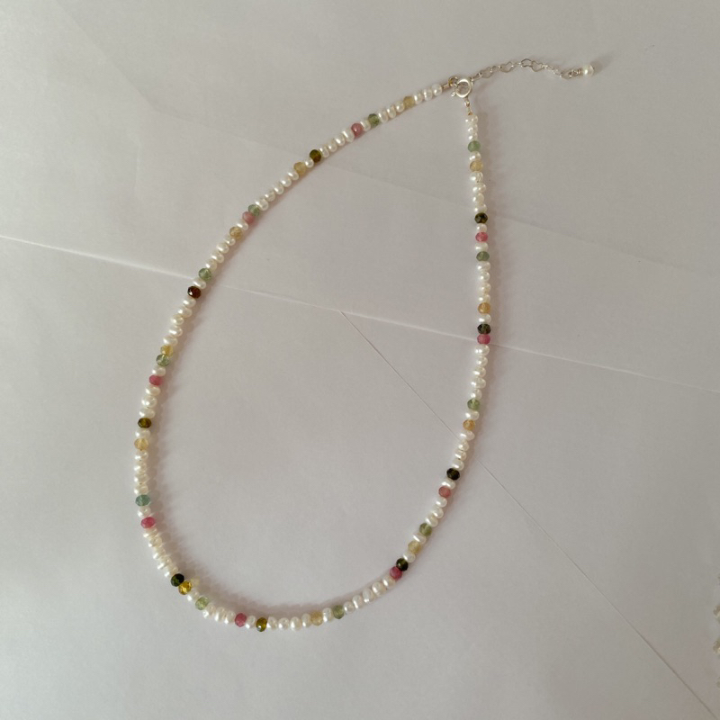 Glossiethinc - Blooming Pearl Necklace | Kalung Mutiara | Kalung Tourmaline