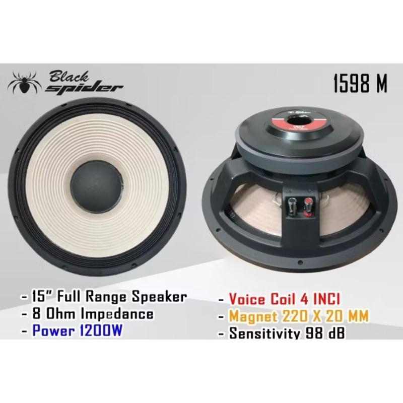 Speaker Black Spider 15” 1598M / Speaker Black Spider 1598M Full Range
