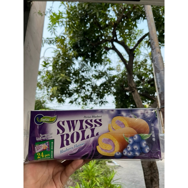 

Eceran/Satuan Swissleff Swiss roll Coklat/blueberry/strawberry/Coconut