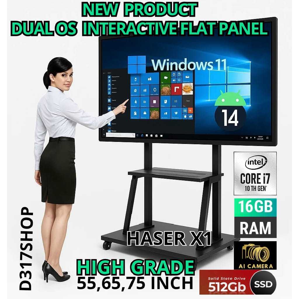 Interactive Flat Panel Touchscreen Smart Board Haser 55/65/75 Inch