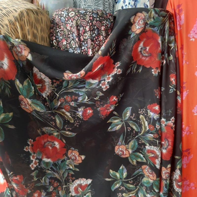 kain sifon motif | Harga/0,5 m | kain sifon meteran | kain sifon sutra | bahan sifon premium meteran