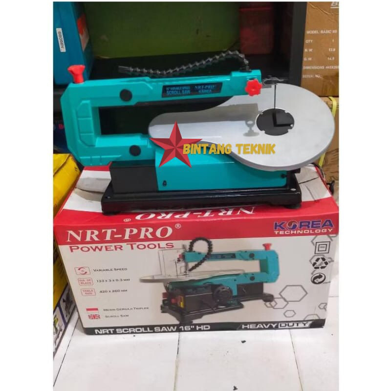 NRT-PRO Scroll Saw 16" Mesin Gergaji Ukir Triplek Kayu Jigsaw Duduk Scrollsaw 16 Inch Variable Speed