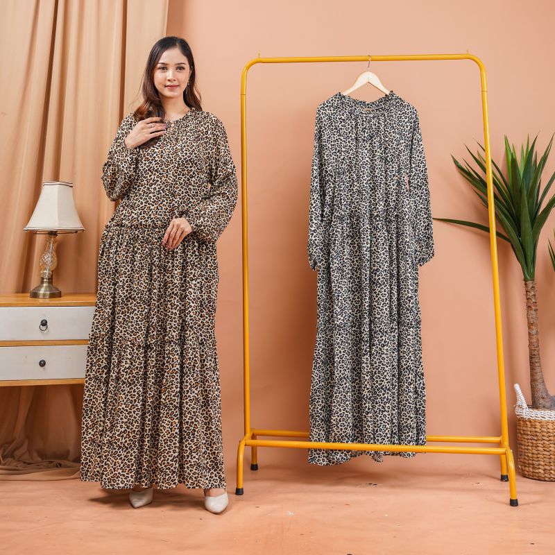 GAMIS LEOPARD - GAMIS MOTIF MACAN TUTUL - GAMIS MURAH TERBARU BISA HIJAB &NON HIJAB