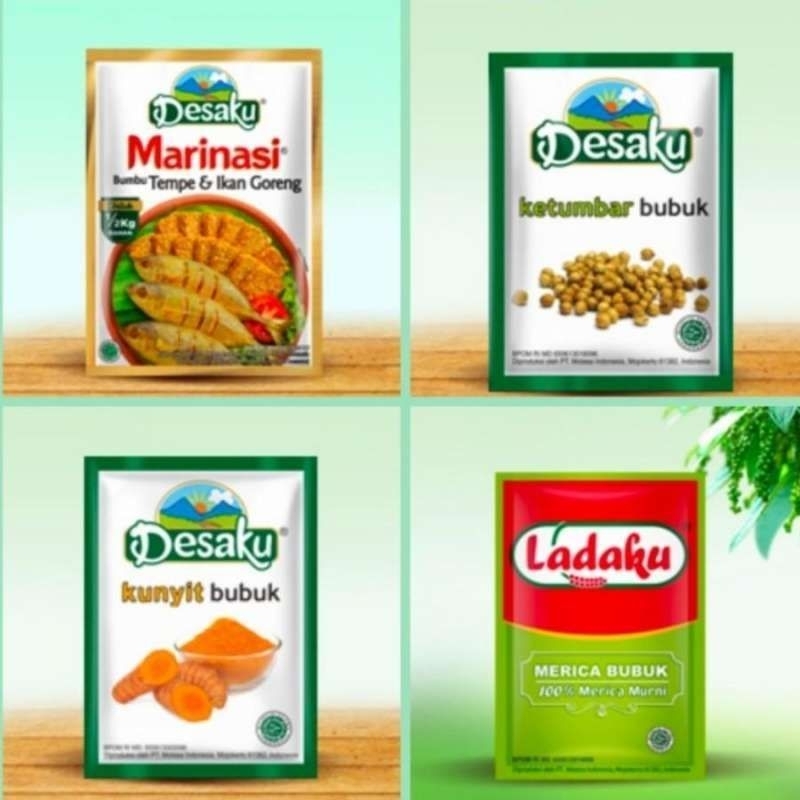 

desaku bumbu bubuk/Marinasi/Ladaku/Kunyit/Ketumbar isi 12 sachet