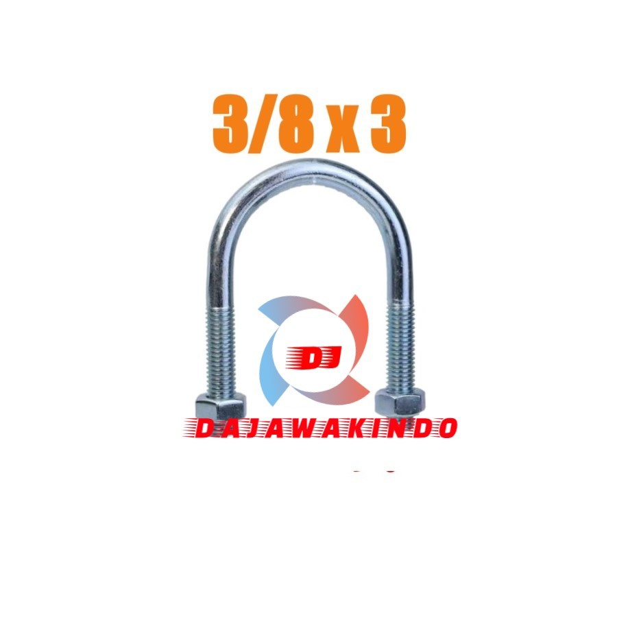 U Bolt 3/8 x 3 / Klem U 3/8 x 3 / Klem Pipa 3/8 x 3