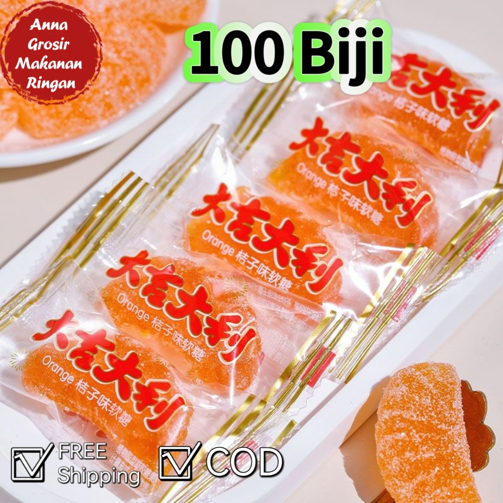 

【Grosir 】【HALAL】【 DAJIDALI】Permen Gummy Klasik Impor Permen Rasa Jeruk Massal Harga Murah Cina Makanan Santai Populer Fudge rasa oranye