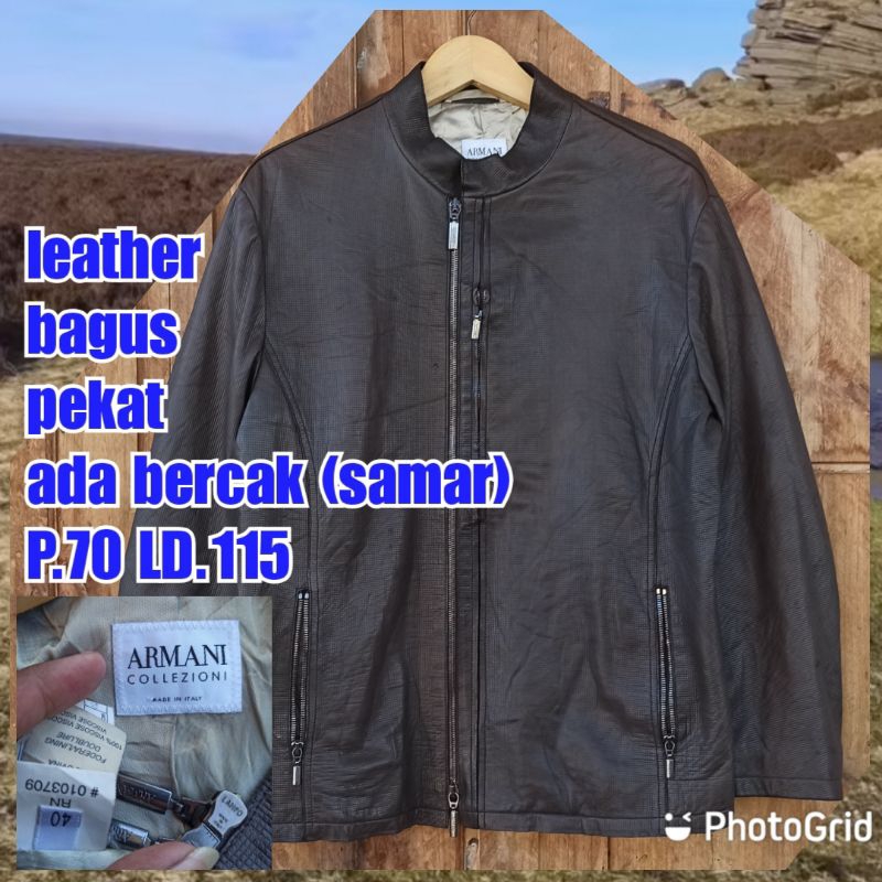 jaket work kerja casual formal Harrington vintage armani leather