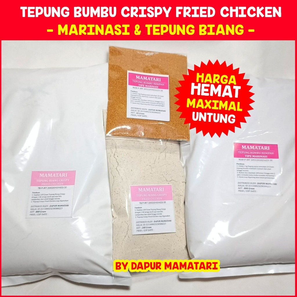 

MAMATARI Tepung Bumbu Biang dan Marinasi KFC Crispy Fried Chicken ala kentucky