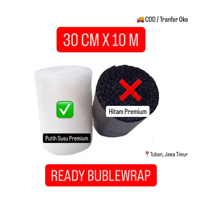 

BUBLEWRAP AREA TUBAN TEBAL MURAH 10mx30cm 2 ROL READY PUTIH SUSU PREMIUM