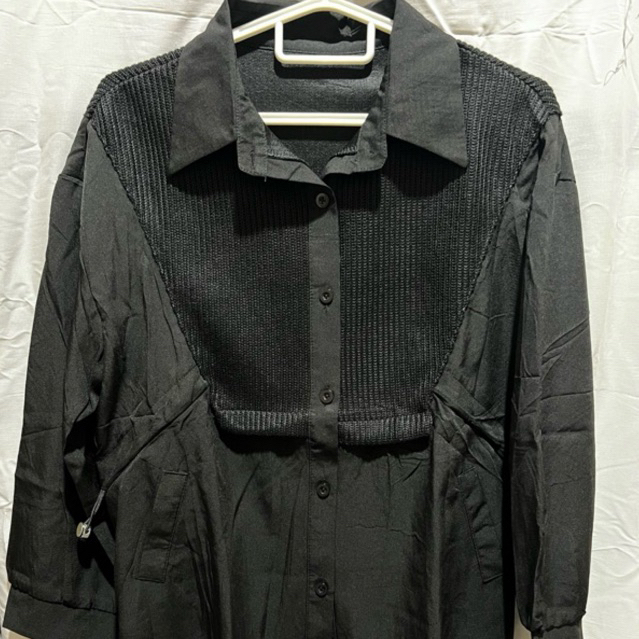 [PRELOVED] BAJU KEMEJA BLOUSE WANITA HITAM LENGAN PANJANG POLOS