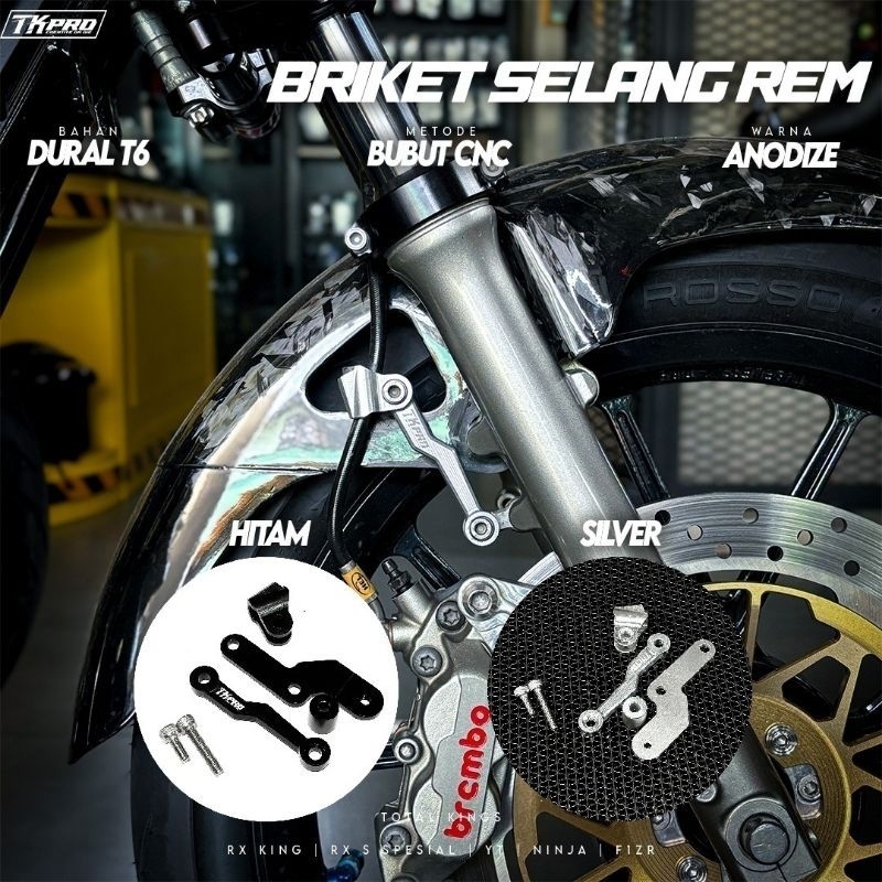 Breket Kleman Selang Rem Depan Yamaha RXKing RX King RX K CNC TKPro