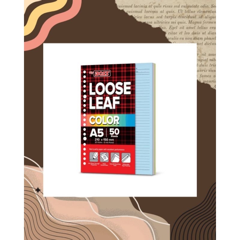 

Big Boss Loose Leaf A5 Color - Kertas Refill Binder 20 Ring 50 Lembar Warna
