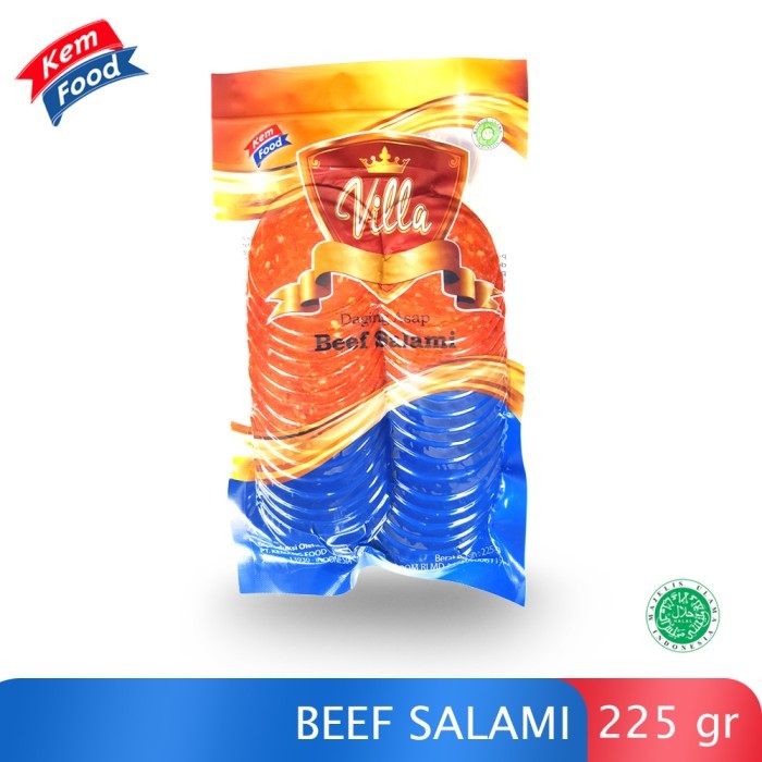 

KEMFOOD Villa Smoke Beef Salami 225gr | Daging Asap Iris Tipis Siap Makan | Smoke Beef Premium Halal
