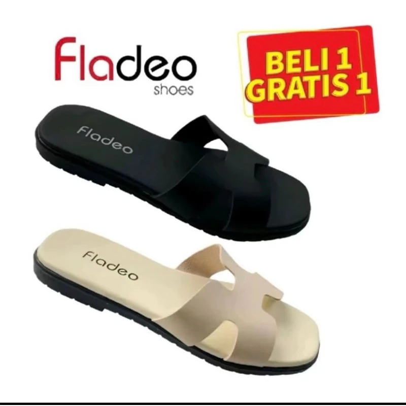 PROMO BELI 1 GRATIS 1 SANDAL FLADEO TEPLEK MOTIF H CEWEK RINGAN / SANDAL FLADEO FLADEO SANDAL SELOP
