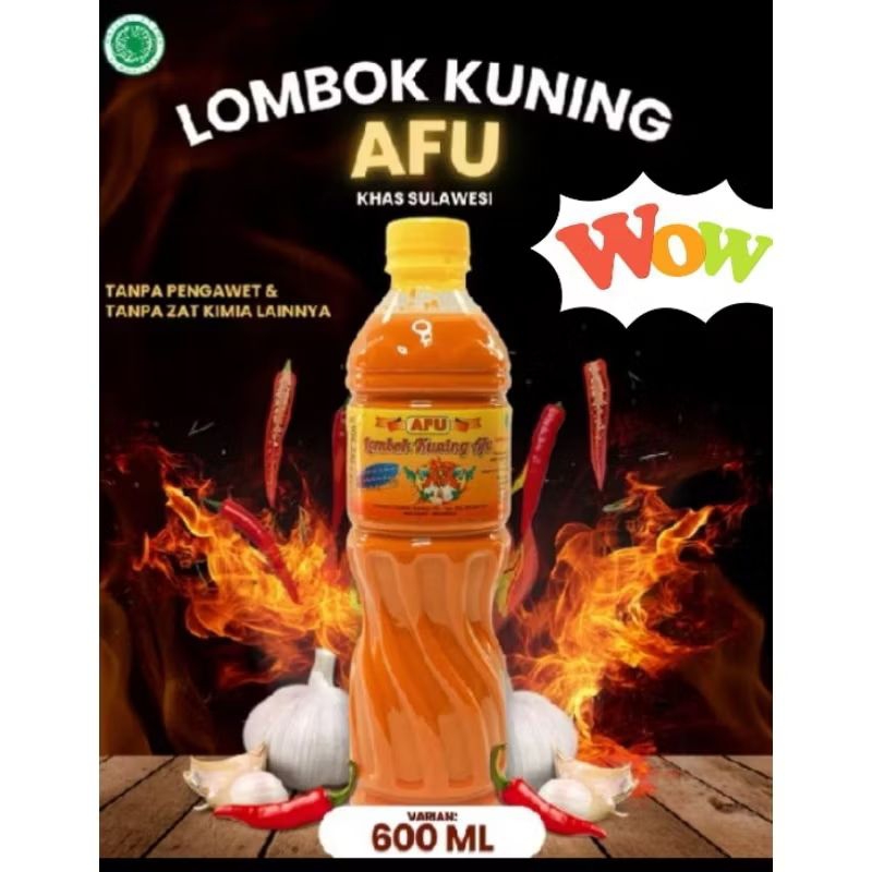 

lombok kuning Afu Makassar 600ml Depkes MUI