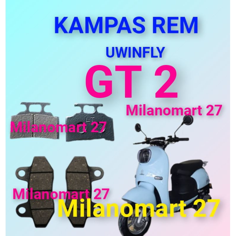 kampas rem cakram uwinfly gt 2 kampas rem  sepeda listrik motor listrik uwinfly GT2