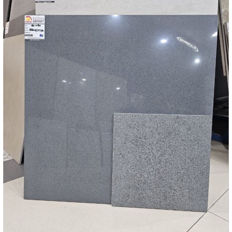 Roman Granit 60x60 Glossy Black Grey/GT609755FR Aberdeen Black/ ROMAN GRANIT/ GLOSSY MURAH