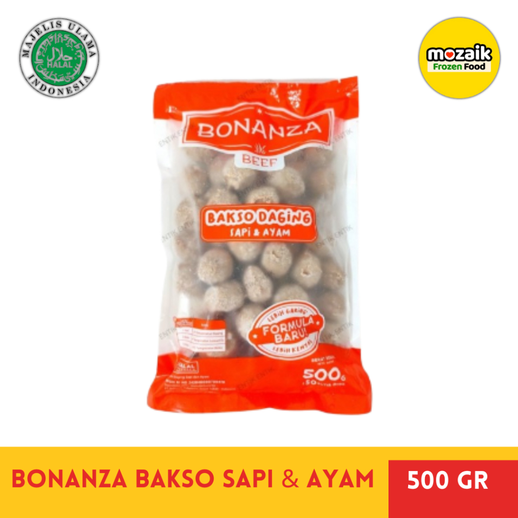 

Bakso Sapi Ayam Bonanza 500 gr - Baso Sapi Ayam Beef Meatballs