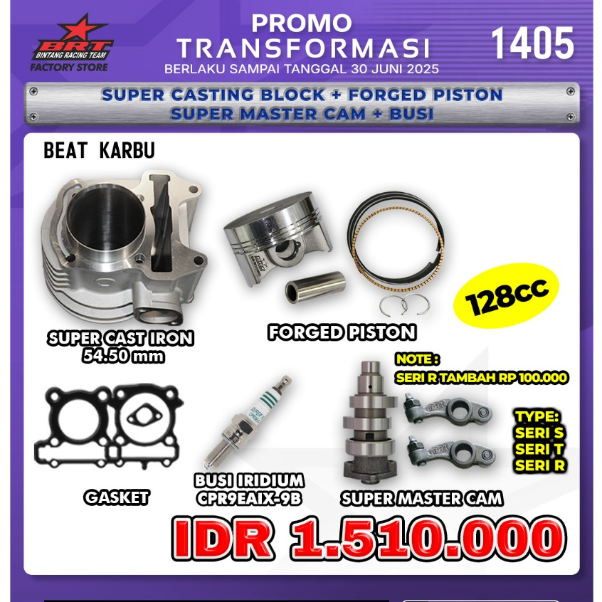 SUPER CASTING BLOK + PISTON + MASTER CAM + BUS BRT  BEAT KARBU