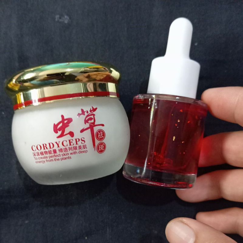 yu chun mei cordyceps original krim malam dan serum red arbutin
