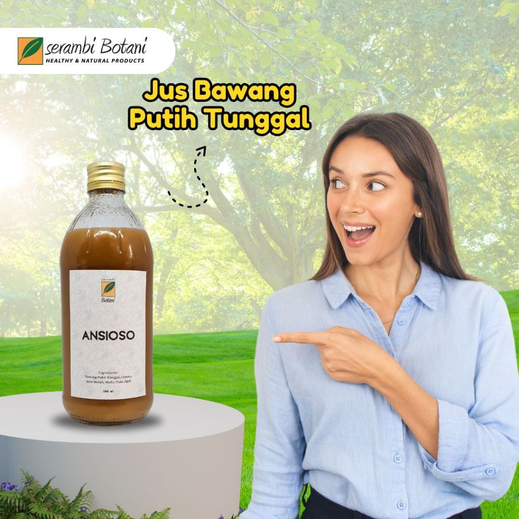 

Jus Bawang Putih Tunggal Cuka Apel Jahe Merah Lemon ANSIOSO 500ml