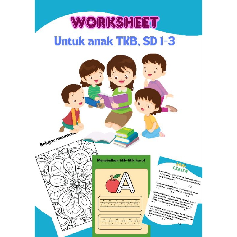 worksheet untuk anak TKB,SD