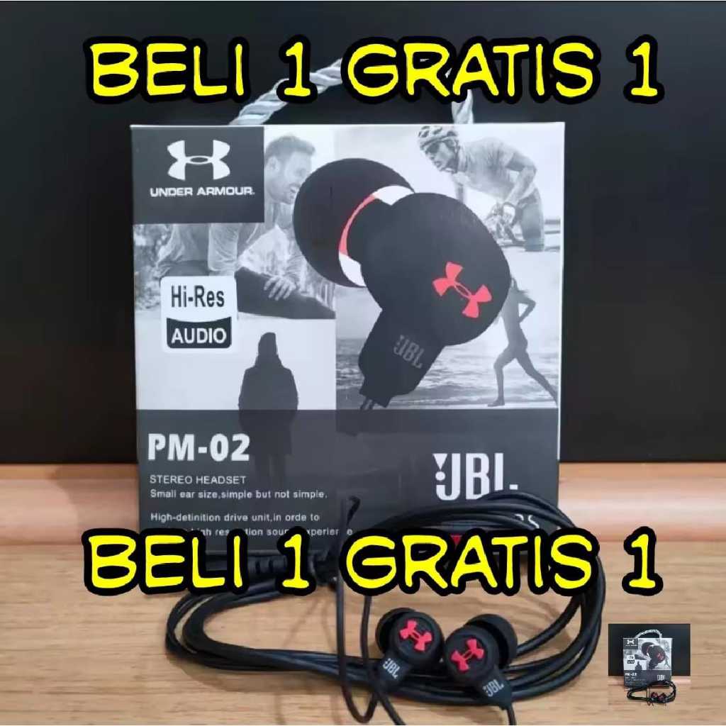BELI 1 GRATIS 1 Headset Handsfree PM-02 Ori Hi-Res Audio Streo Mega Bass / Earphone PM-02 Ori Murah