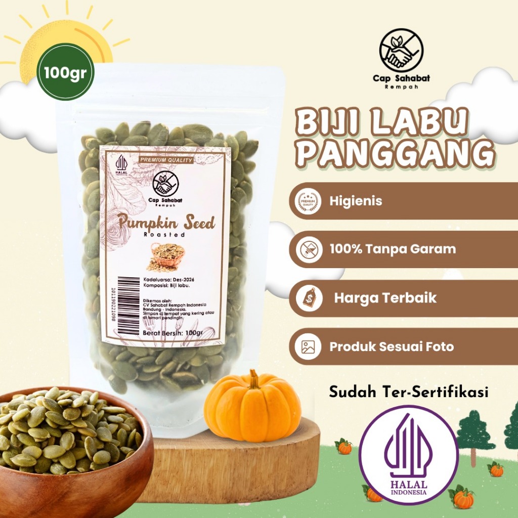 

100gr Biji Labu Panggang / Roasted Pumpkin Seed / Rempah / JSR 100% PREMIUM QUALITY