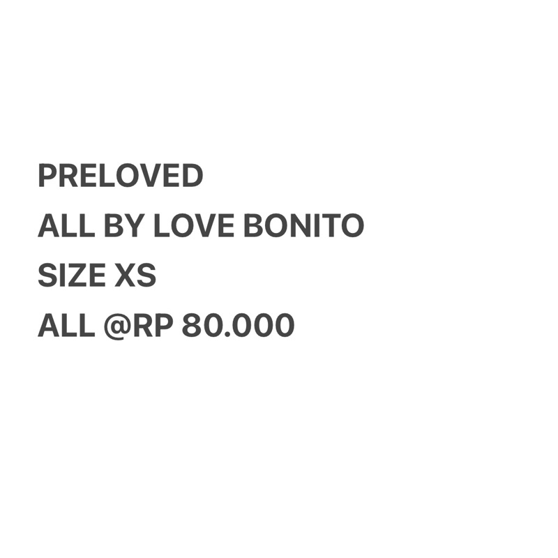 Preloved Love Bonito