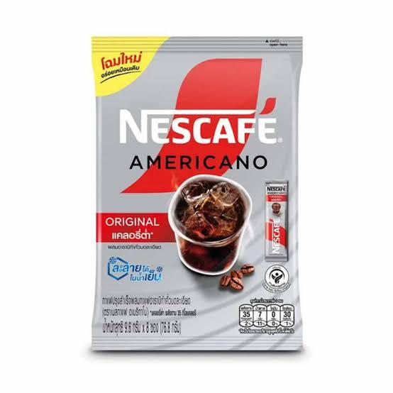 

⭐ KOPI INSTAN THAILAND ⭐ Nescafe Coffee Americano HALAL 76.8gr - 1pack isi 8pcs ( Impor / Import Bangkok )