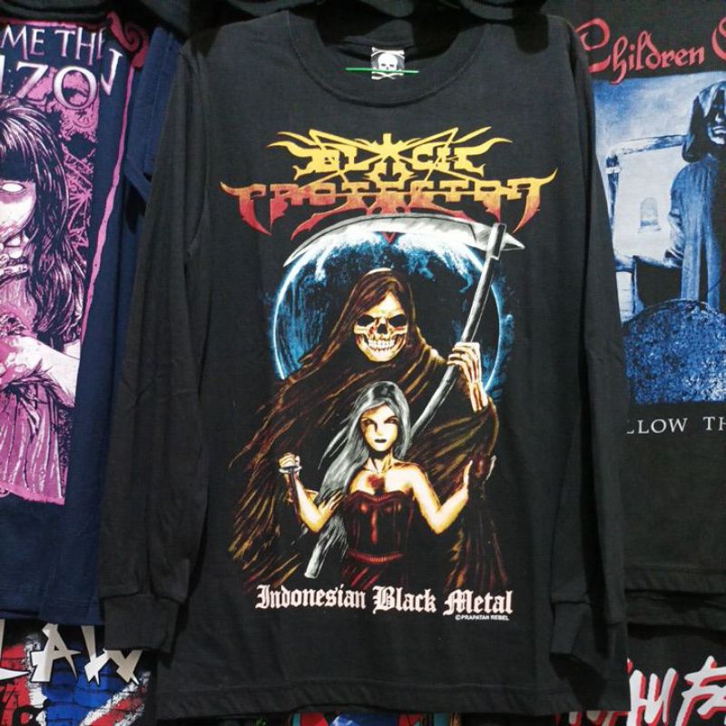 KAOS LONGSLEEVE INDONESIAN BLACK METAL BLACK PROTECTOR  |  LENGAN PANJANG