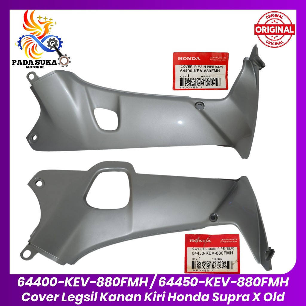Cover Sayap Dalam Kanan Kiri / Legsil Motor Honda Supra X Fit Lama Warna Silver 64400KEV880FMH / 644