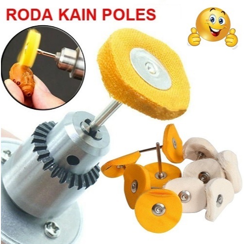 Mata Bor Kain Polishing Wheel Kuning / Putih Buffing Poles Rotary Mini Grinder Tuner